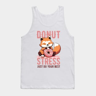 Cute red panda Donut Stress Just Do Your Best - Light Background Tank Top